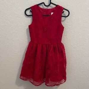 Rare Editions Red Floral Girls Dress